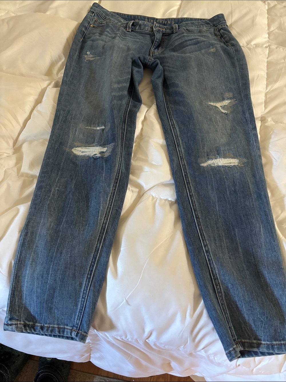 WHBM Distressed Blue Jeans